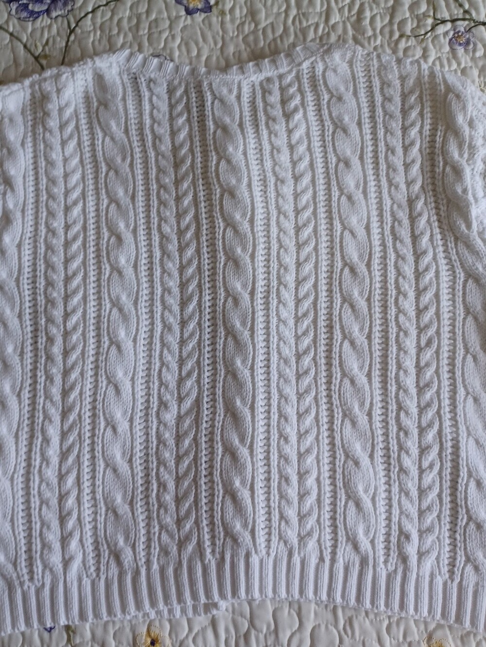 Talbots Vintage Classic Cable Knit Crewneck Cardigan, Size XL - Picture 9 of 14